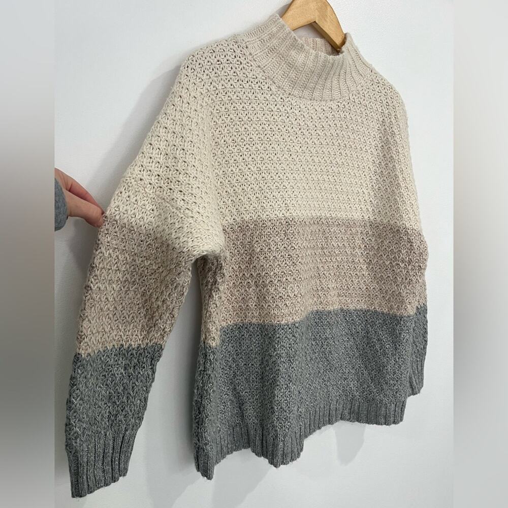 J. Jill Textured Color-Block Sweater Large - Picture 3 of 9